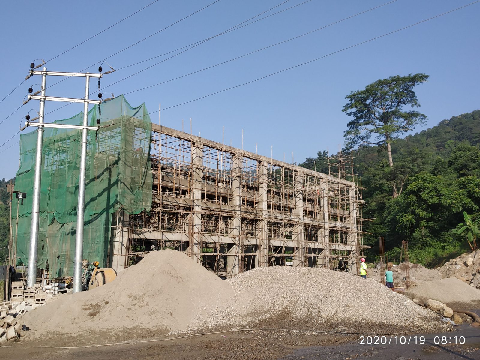 Completed reinforced-concrete powerhouse structure